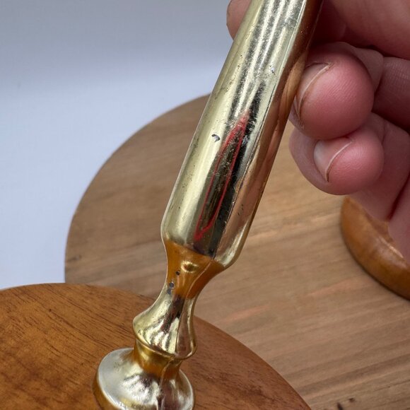 Set of 2  Oregon  Myrtle wood Candle Holders MCM decor - Picture 8 of 14